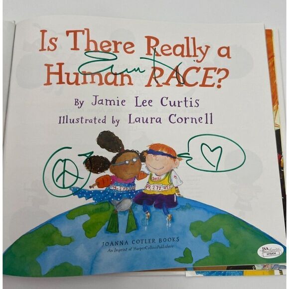 Is There Really A Human Race Signed Book Jamie Lee Curtis Hardcover 1st JSA - Picture 3 of 7